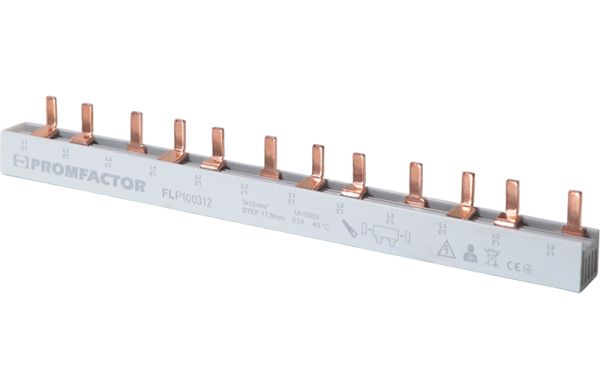 Шина гребінчаста FLP 10мм 3P 12мод. тип PIN (штир) PF(FLP100312)
