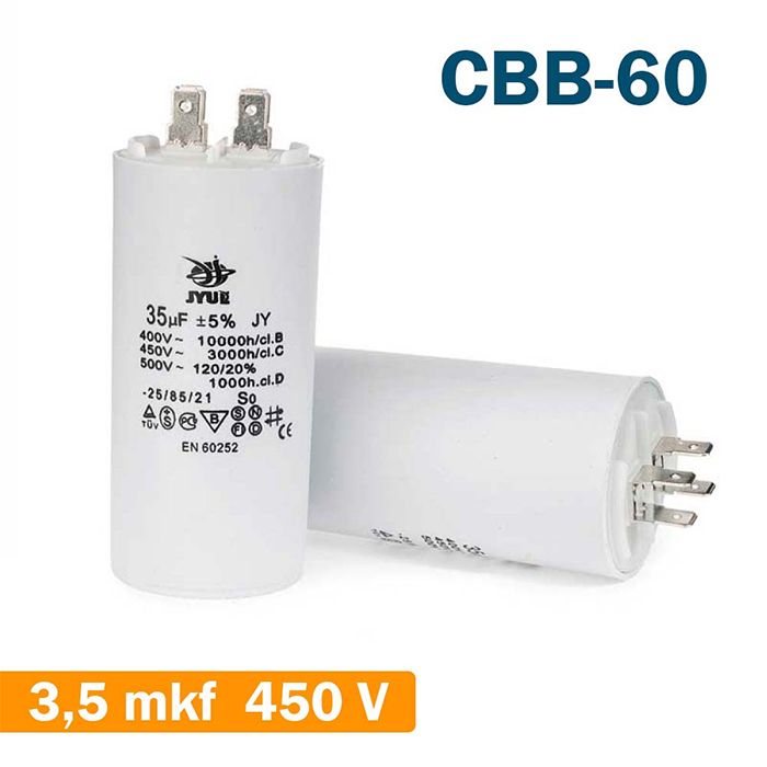 Конденсатор пусковой 35mkF 400/450V EN60252 СВВ60(EN60252)