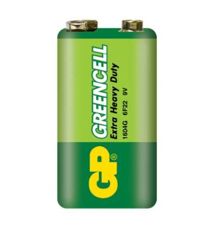 Батарейка GP Greencell 1604GLF-S1 6F22, 9V "Крона" сольова (1шт/уп)(1604GLF-S1)