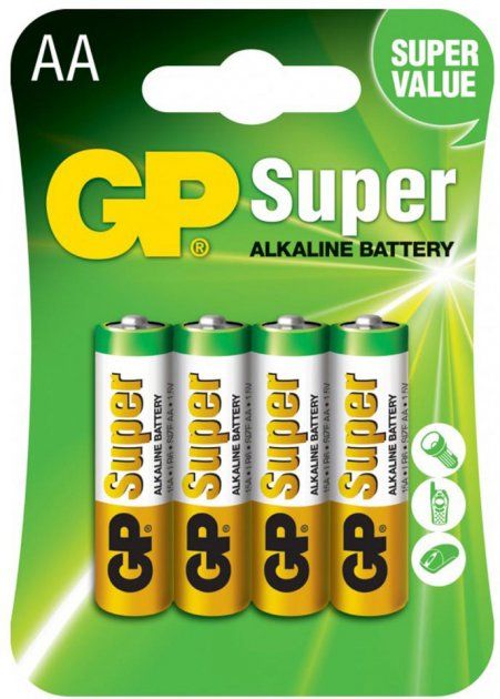 Батарейка GP Super Alkaline 15А21-SB4 щелочь LR6, AA (4шт/блс)(15А21-SB4)