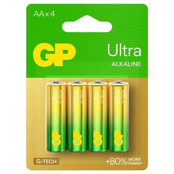 Батарейка GP Ultra Alkaline 15АU21-SB4 LR6, AA, 1.5V щелочная ( 4шт/блс)(15АU21-SB4)