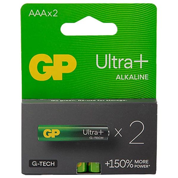 Батарейка GP Ultra Alkaline 24UA21-SB2 LR03, AAA, щелочная (2шт./бл)(24UA21-SB2)