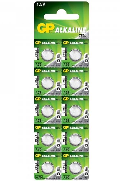 Батарейка GP дискова Alkaline Button Cell 1.5V A76F-U10 LR44(A76F-U10)