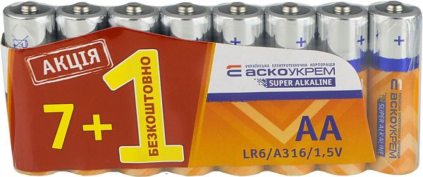 Батарейка щелочная AA.LR6 АКЦІЯ (спайка 7+1) ПОШТУЧНО Acko(Аско.LR6.S7F1)