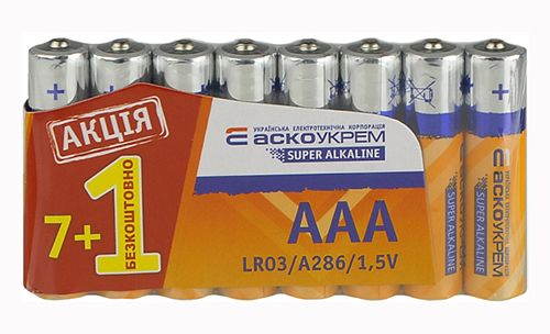 Батарейка лужна AAA.LR03 АКЦІЯ (спайка 7+1) ПОШТУЧНО Acko(Аско.LR03.S7F1)