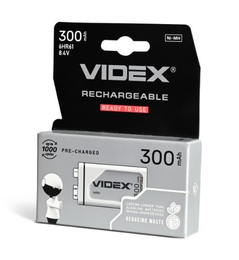 Акумулятор Videx 6HR61 300mAh blister/1шт 6HR61/300/1DB(24477)