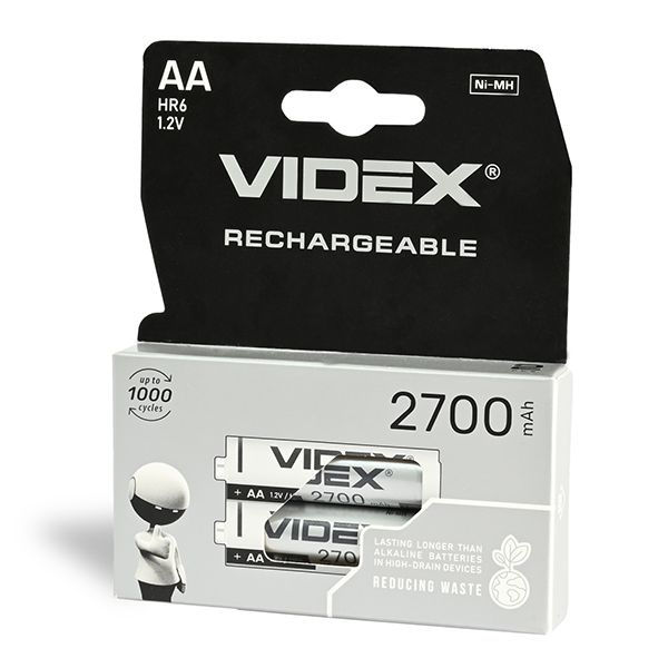 Аккумулятор Videx HR6/AA 2700mAh, (2 шт/блс) HR6/2700/2DB(23342)