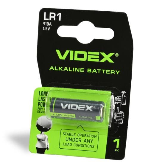 Батарейка лужна Videx LR1 1шт BLISTER(24235)