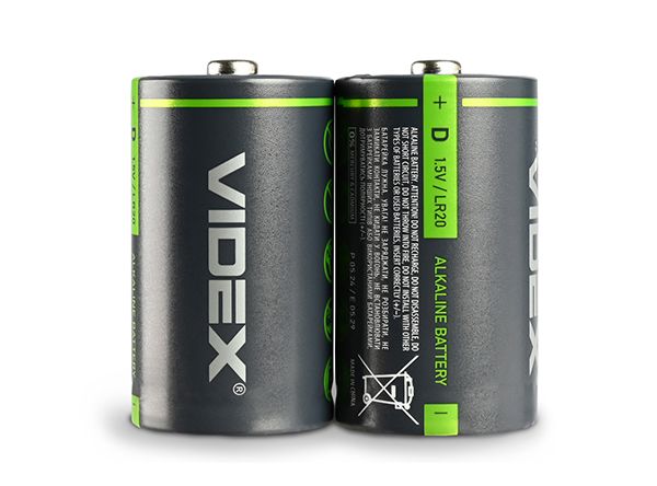 Батарейка лужная Videx LR20/D 2шт SHRINK(22529)