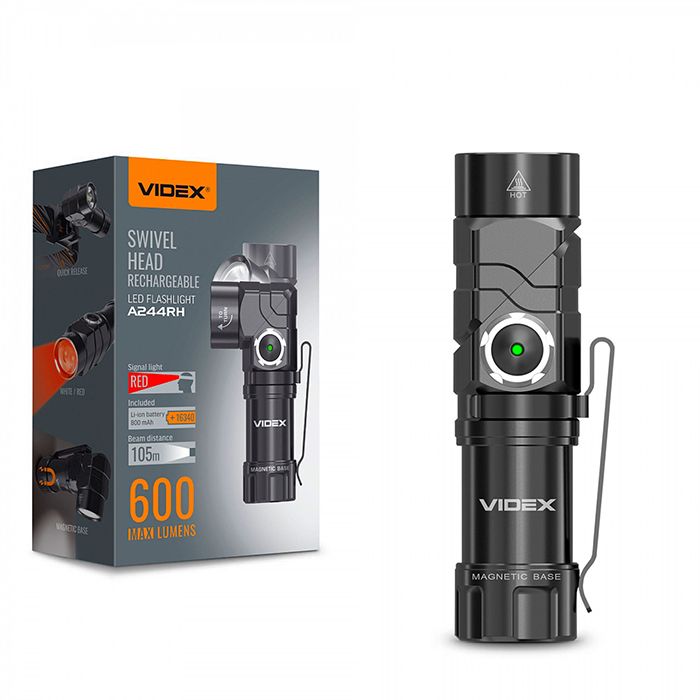 Фонарь LED Videx VLF-A244RH 600Lm 5000K ІР66 портативный(VLF-A244RH)
