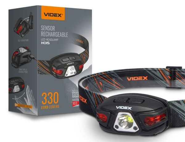 Фонарь LED Videx VLF-H015 330Lm 5000K налобний(VLF-H015)