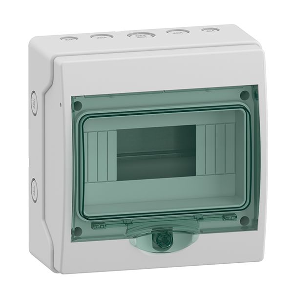 Щиток 8 модульный, 1 рядный прозрачная дверь,  н/у, IP 65 KAEDRA Schneider electric(13978)
