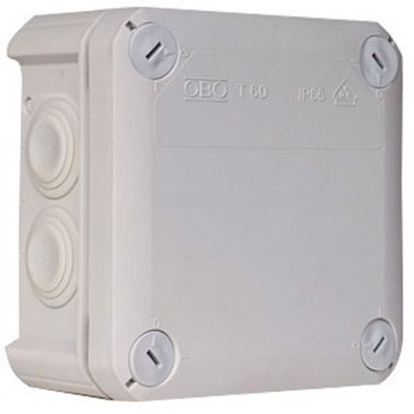 Коробка розподільча OBO Bettermann T-60 114*114*57 з кабельними вводами ІР66(2007061)