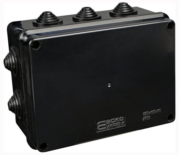 Коробка розподільча 150х110х70, IP65 UAtmo Jet Black АсКо(A0150170034)
