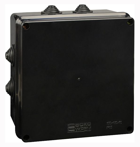 Коробка розподільча 150х150х70, IP65 UAtmo Jet Black АсКо(A0150170035)