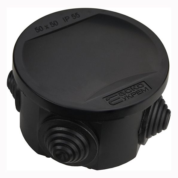 Коробка розподільча 50х50, IP55 UAtmo Jet Black АсКо(A0150170036)