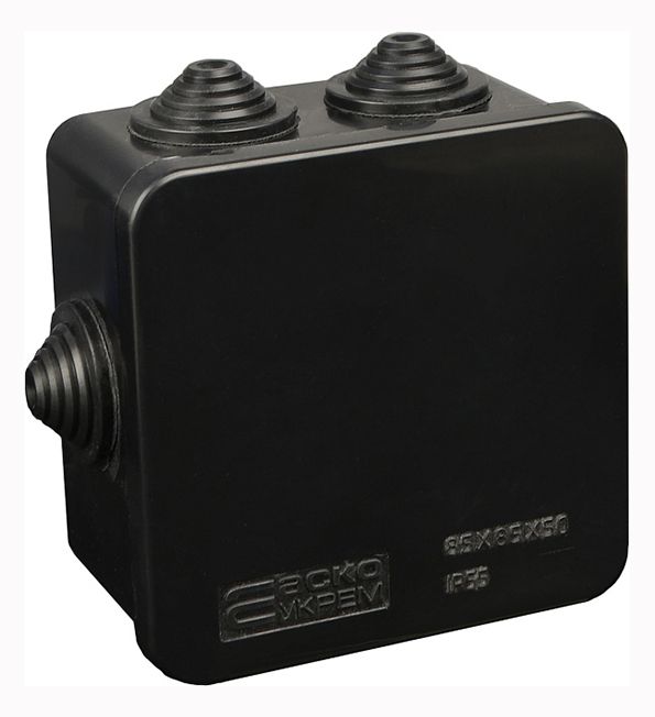 Коробка розподільча 85х85х50, IP55 UAtmo Jet Black АсКо(A0150170032)