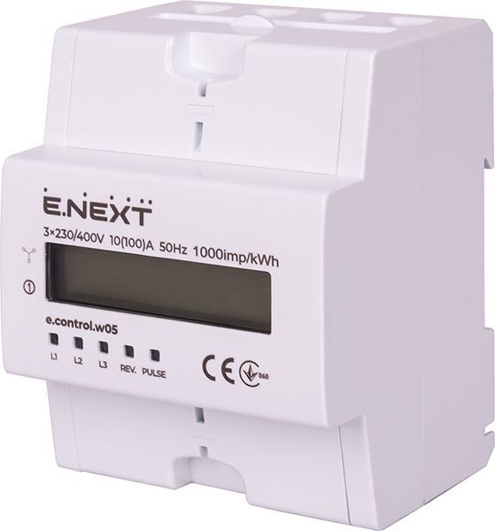 Счетчик эл. энергии e.control.w05 10(100)А 3ф. E.NEXT(i0310032)