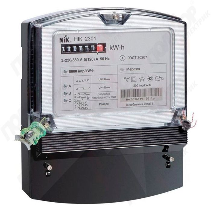 Счетчик эл. энергии НІК 2301 AP2.0000.0.11 220/380В 5-60А(7542)
