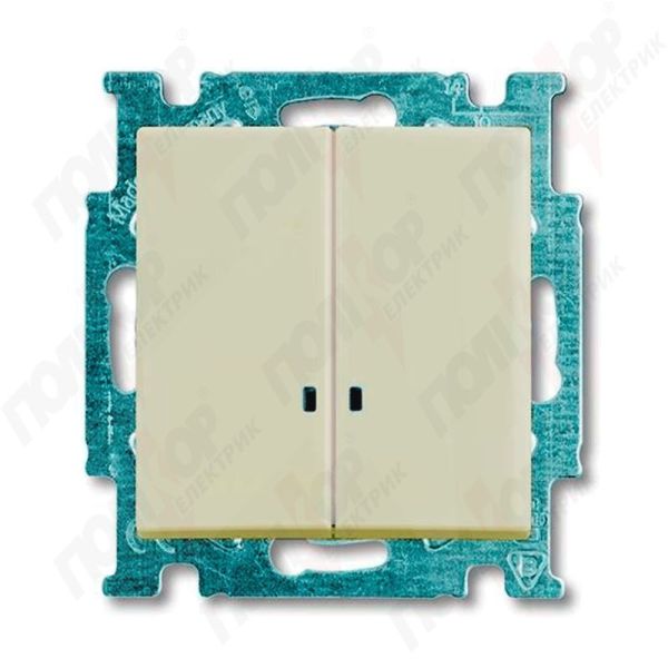 Выключатель 2-кл.с подсв. Basic 55 слоновая кость АВВ(2006/5 UCGL-92-507)