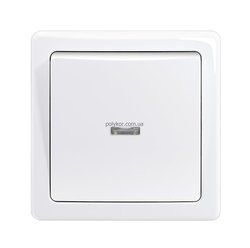 Клавиша выкл. 1кл. с подсветкой, белая ABB Swing(3557G-A00653 B1)