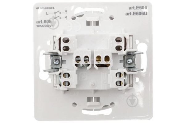 Выключатель 2кл. механизм белый ALING-CONEL/EON(Е606.0)