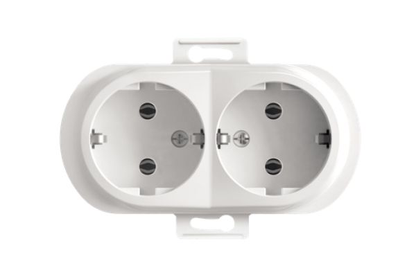 Розетка 2-я с з/к механизм белый ALING-CONEL/EON(Е604.0)