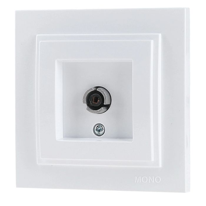 Розетка TV прохідна з екраном Mono Electric DESPIN білий(102-190005-137)