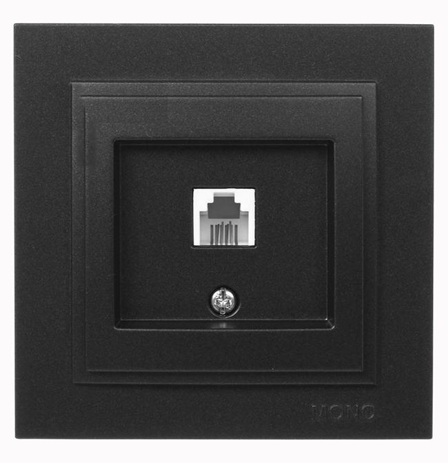 Розетка телефонна цифрова (623К САТ3) Mono Electric DESPIN графіт(102-202005-124)