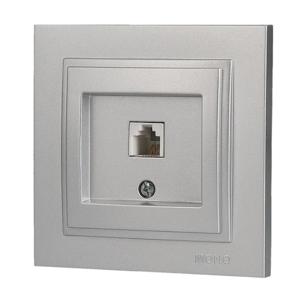 Розетка телефонна цифрова (623К САТ3) Mono Electric DESPIN срібло(102-212105-124)