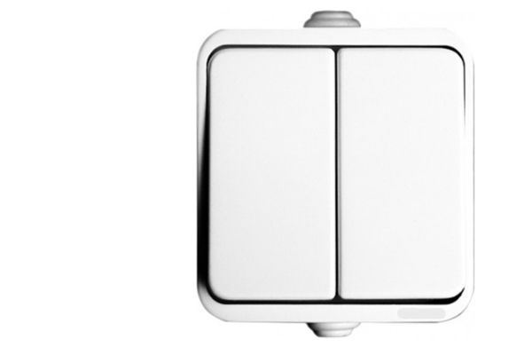 Выкл. 2-кл. NEPTUN 2223 IP44, н/у, бел.(10008220)