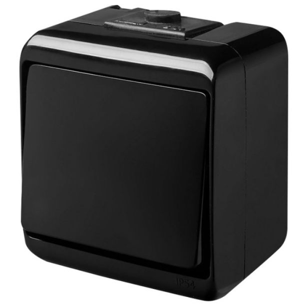 Вимикач 1-кл. VHE-1-BL чорний, IP54 ЕTI(4668080)