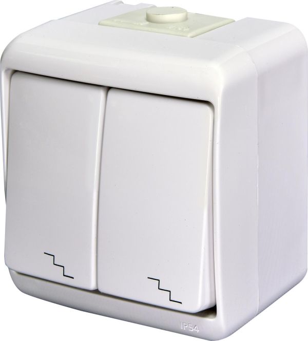 Вимикач 2кл. VHE-7 "сходовий" білий, IP54 ЕTI(4668006)