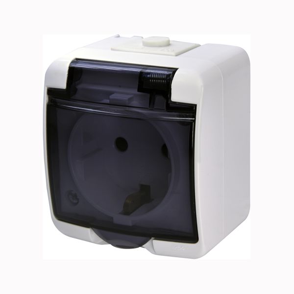 Розетка 1М Hermetics, IP44, RHE-1sd дымчатая крышка ETI(4668016)