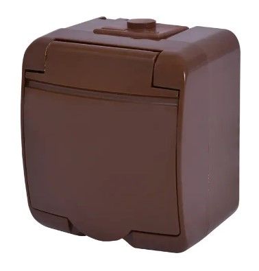 Розетка 1М Hermetics, IP54, RHE-1s-KR коричневая Schuko ETI(4668050)