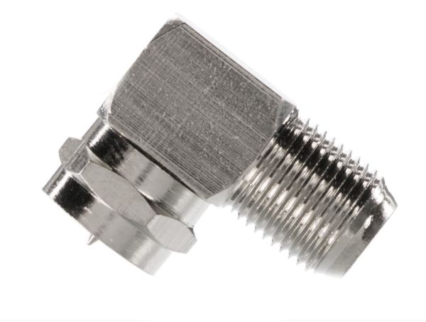 Переходник штекер F-гнездо F угловой (металл) 2-0102(2-0102)