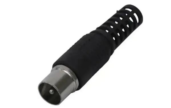 Штекер антенный TV "Japan" медный, корпус пластик, чёрный 1-0501 (см. 1-0502)(1-0501)