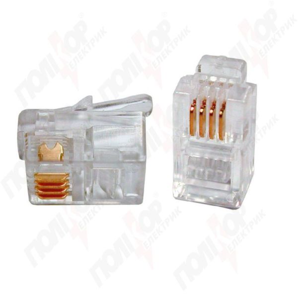 Штекер тлф. 4р4с (RJ-11) 6-0001(6-0001)