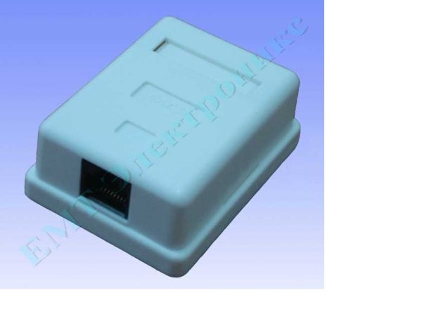 Розетка компьютерная х1 (8Р8С) на липучке 5-ой категории 6-0206(6-0206)