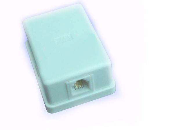 Розетка тлф. х1 (6Р4С) наружная с липучкой 6-0201(6-0201)