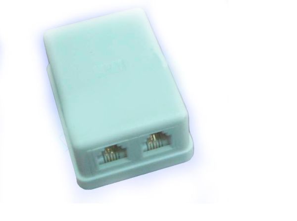 Розетка тлф. х2 (6Р4С) наружная с липучкой 6-0202(6-0202)