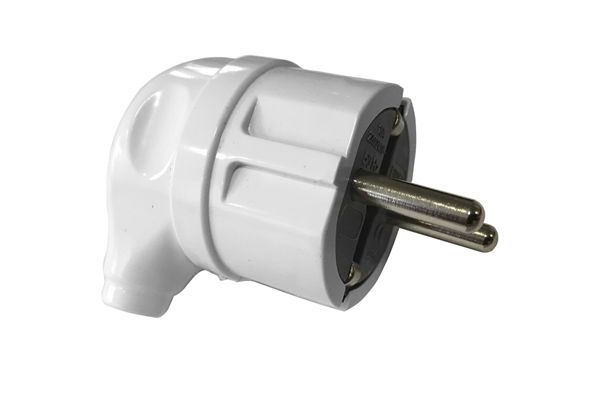 Вилка ERKA 1004 16A угловая с зк с ручкой(260107)