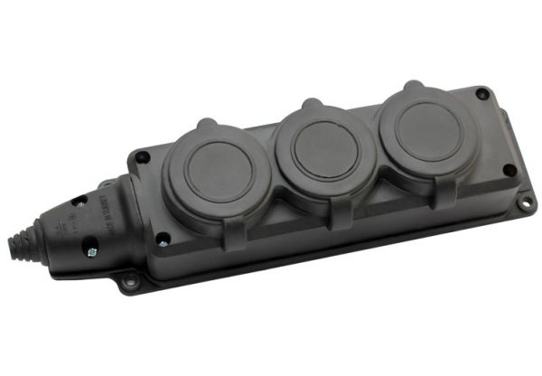 Колодка тройная ERKA 6003, с заглушкой 3*16A  КАУЧУК(6003)