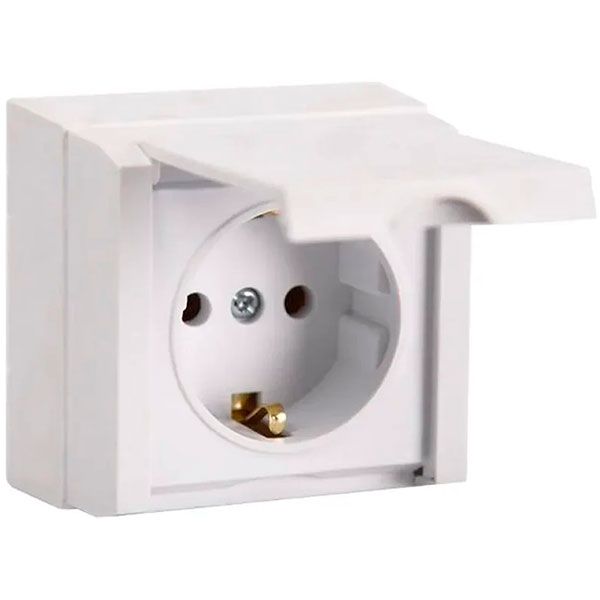 Розетка накладная ERKA 206, с крышкой и з/к(350206)