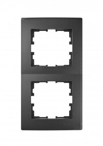 Рамка 2-на вертик. Lezard LESYA антрацит(705-4200-152)