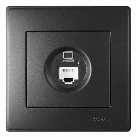 Розетка  компьютерная Lezard LESYA антрацит(705-4242-139)