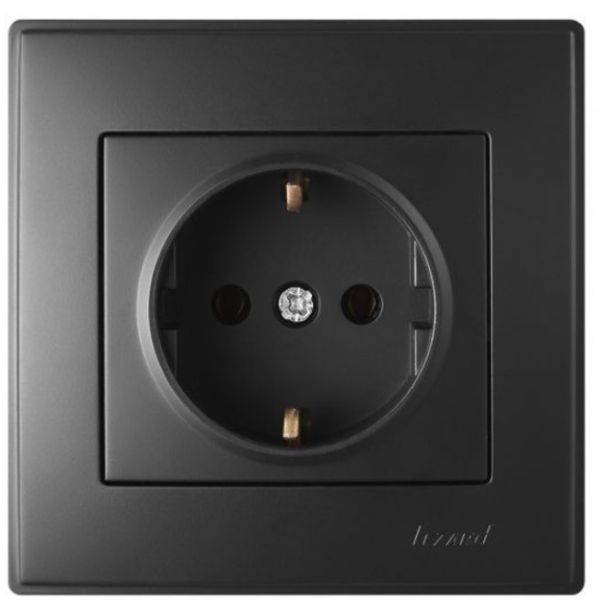 Розетка с з/к Lezard LESYA антрацит(705-4242-122B)