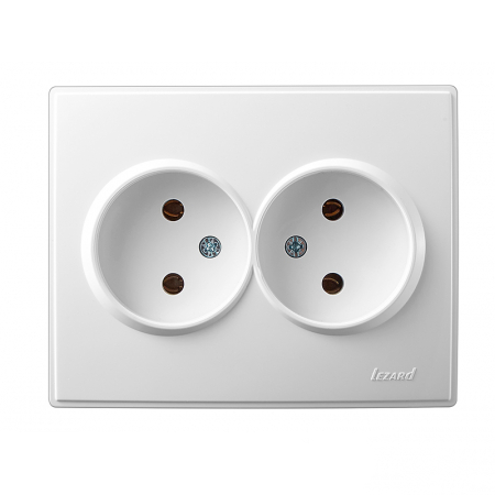 Розетка 2-на без з/к Lezard LESYA белая(705-0202-128B)