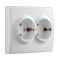 Розетка 2-на с з/к Lezard LESYA белая(705-0202-127B)