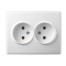 Розетка 2-на с з/к Lezard LESYA белая(705-0202-127B)
